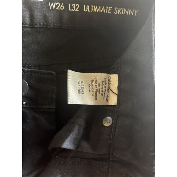 Women's Calvin Klein Black Denim Jeans  26x32 Ultimate Skinny - Picture 6 of 9